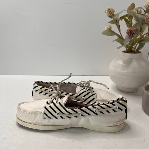 Sperry Authentic Original 2-Eye Bionic Striped Boat Shoe WhiteSTS84564 Women 6.5 - Picture 6 of 9